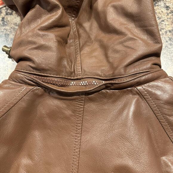 Reed Mens Jacket Vintage 100% Leather Bomber Flight Retro Casual Brown Medium KN - Picture 12 of 16